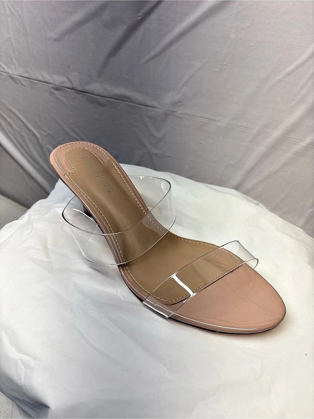 Berness Calia Clear Strap Heels in Beige US 7.5 Like New